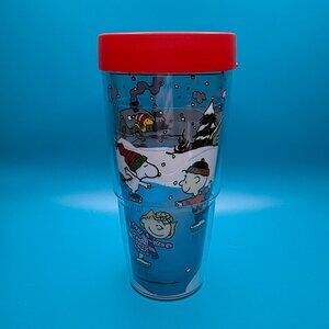 Tervis Peanuts Snoopy Charlie Brown Sally Lucy Ice Skating Tumbler w/Lid 24oz